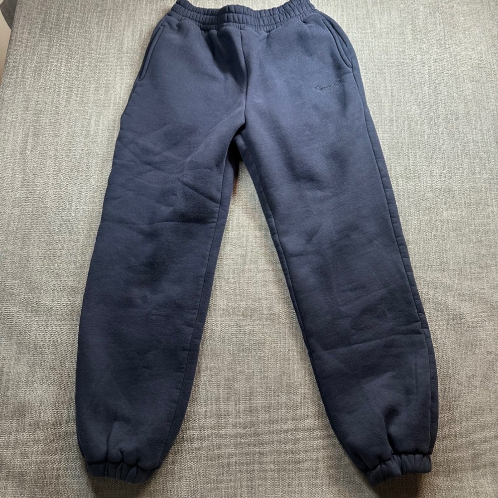 Comfrt Sweatpants Unisex Medium Navy Blue  Fleece Lined Joggers 4982